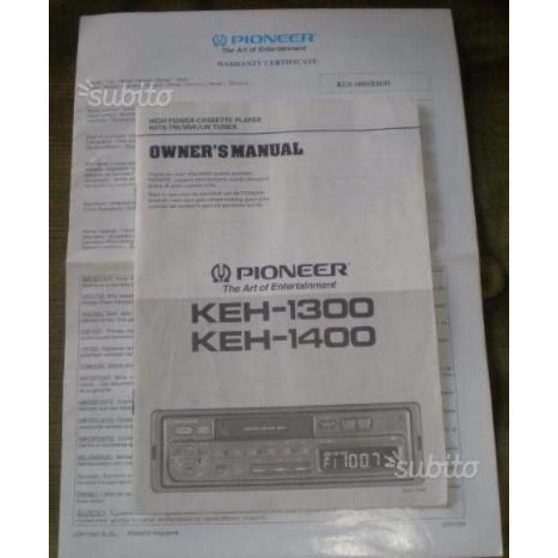 Manuale Pioneer KEH-M1300 / KEH-M1400